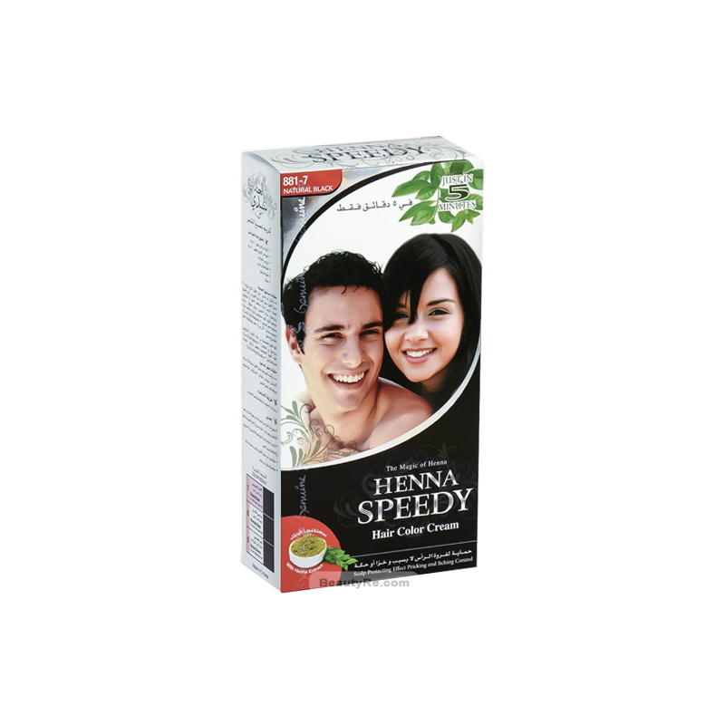 Henna Speedy Hair Color Cream Natural Black - BeautyRe